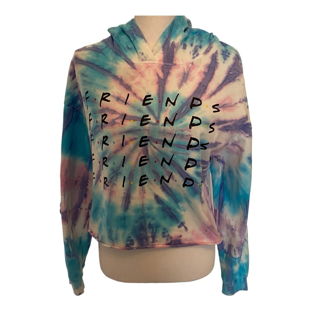 Friends cropped tie dye hoodie